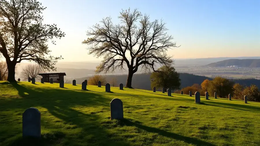 Ruhige Wege zwischen historischen Grabmälern auf einem Friedhof in Köln