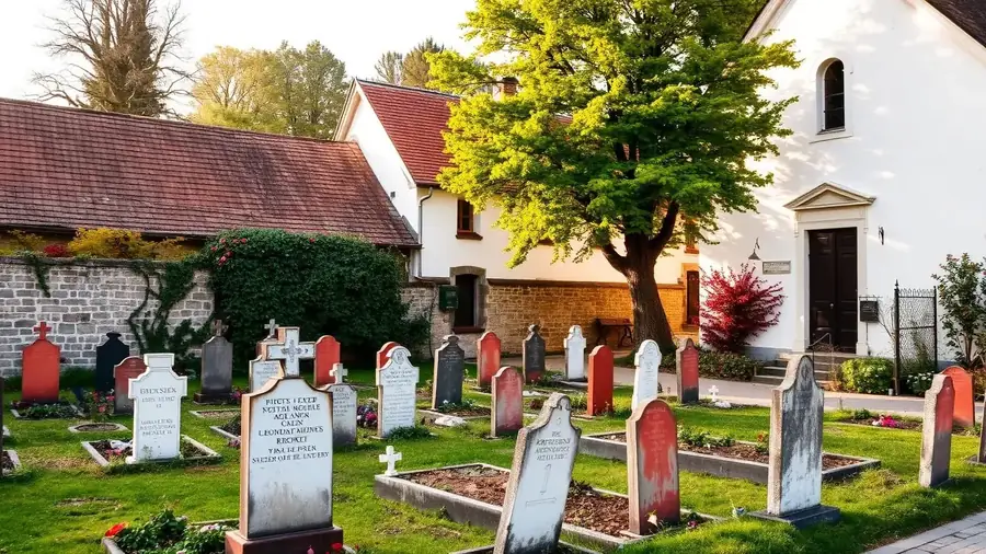 Landschaftlich angelegter Parkfriedhof mit Wiesen und Bäumen in Köln